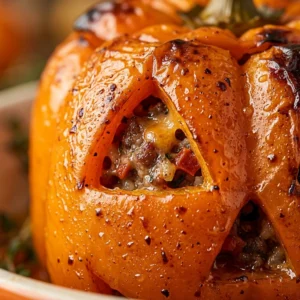 Jack-O-Lantern Stuffed Peppers – Halloween Dinner Ideas