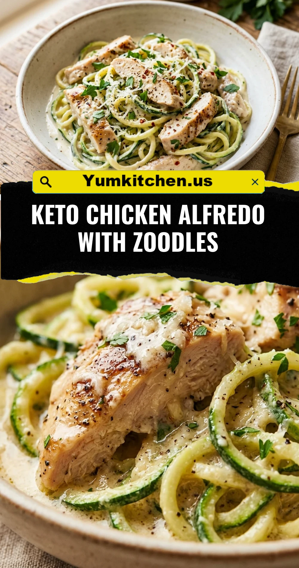 Keto Chicken Alfredo With Zoodles