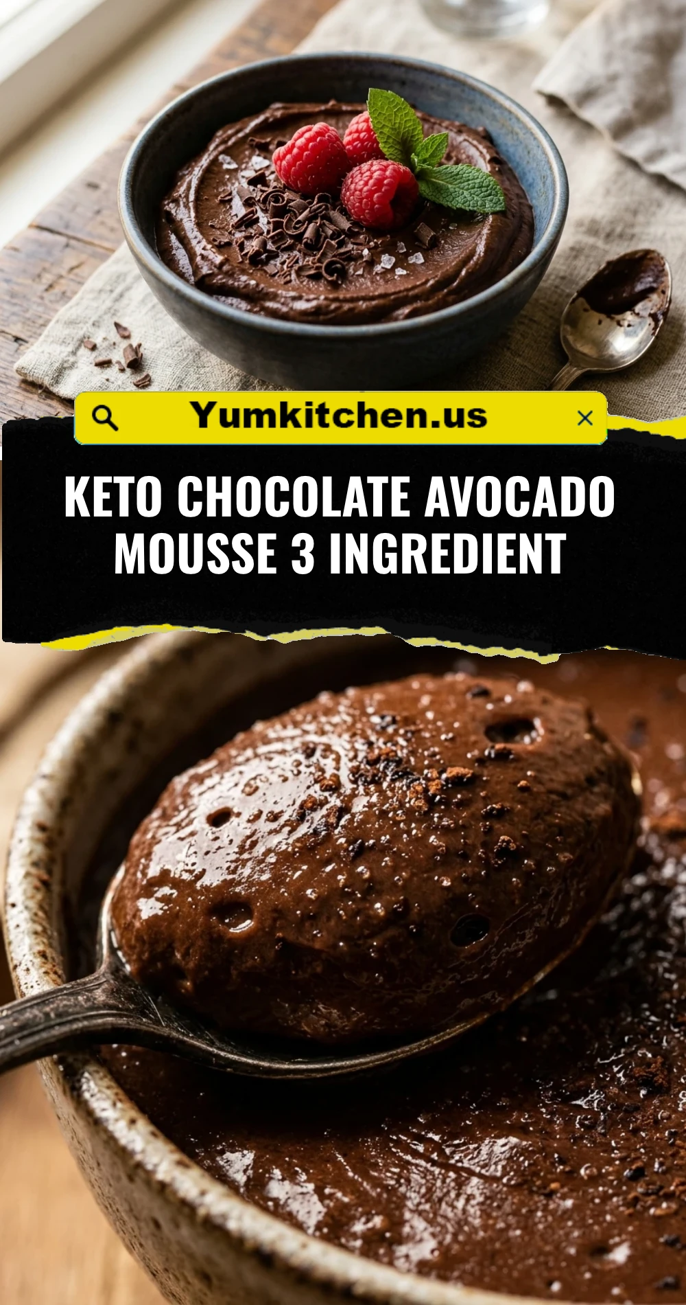 Keto Chocolate Avocado Mousse 3 Ingredient