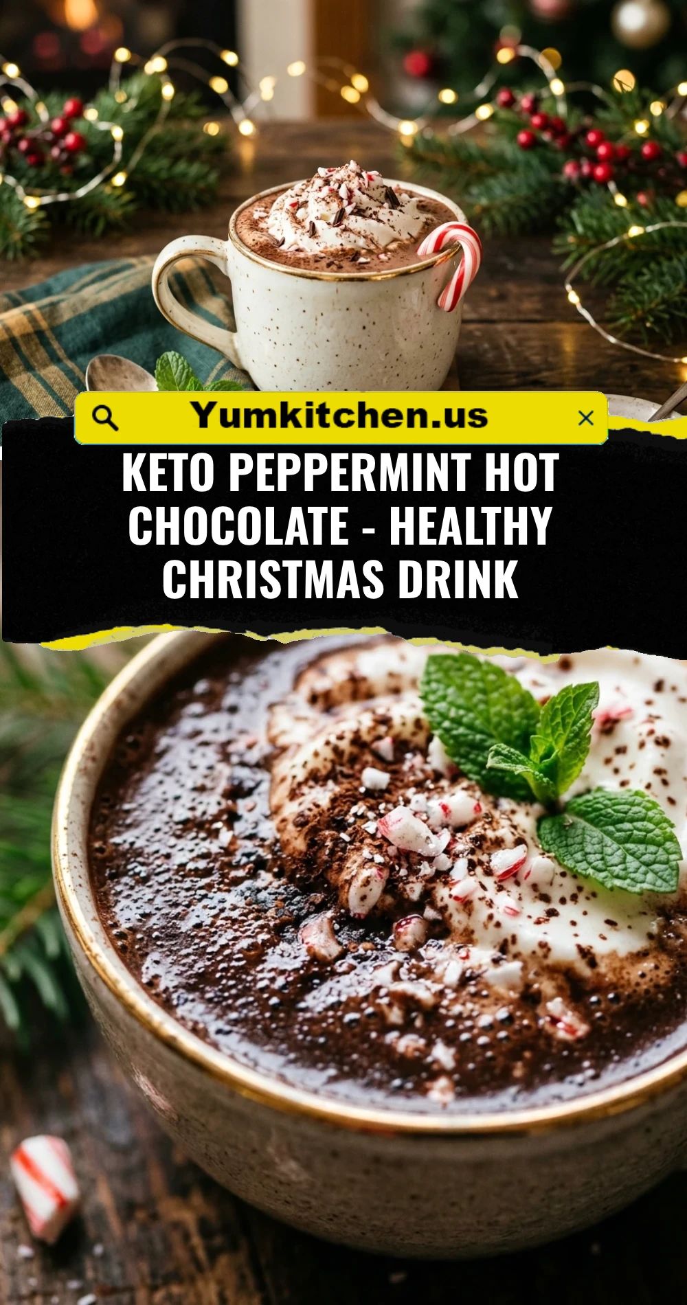 Keto Peppermint Hot Chocolate - Healthy Christmas Drink