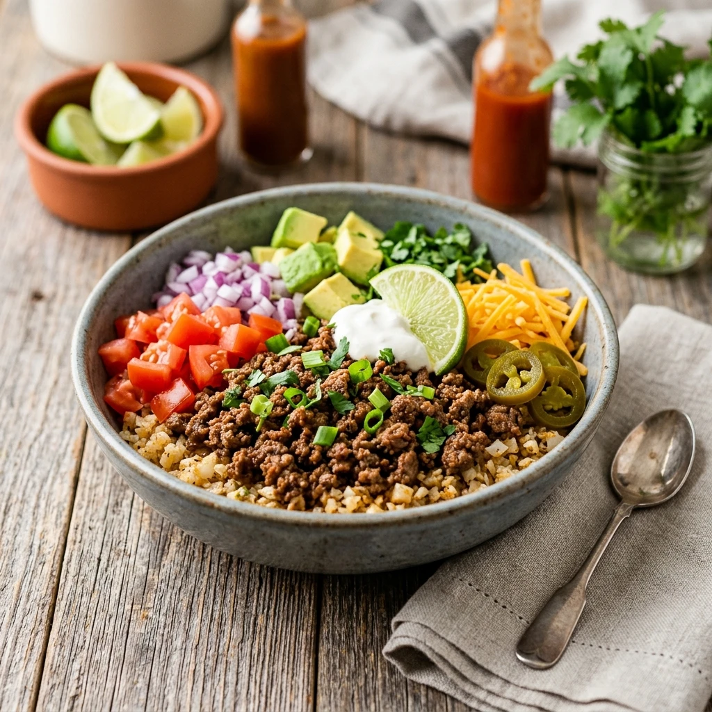 Keto Taco Bowls Meal Prep