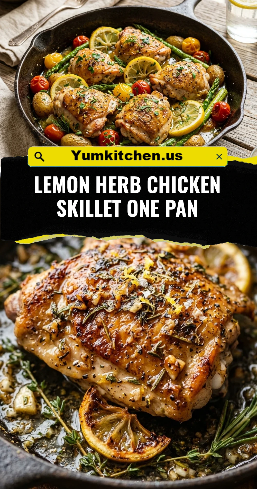 Lemon Herb Chicken Skillet One Pan