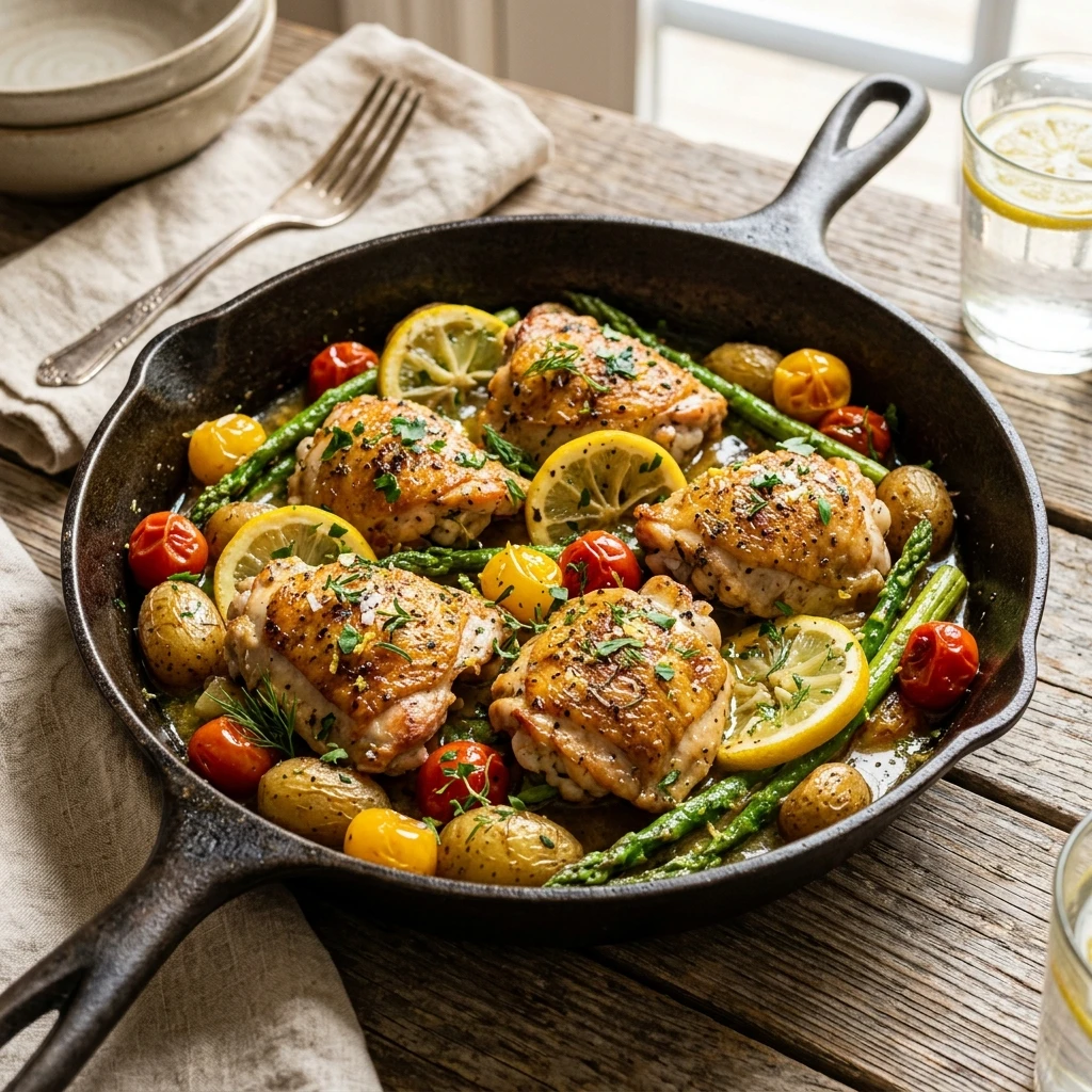 Lemon Herb Chicken Skillet One Pan