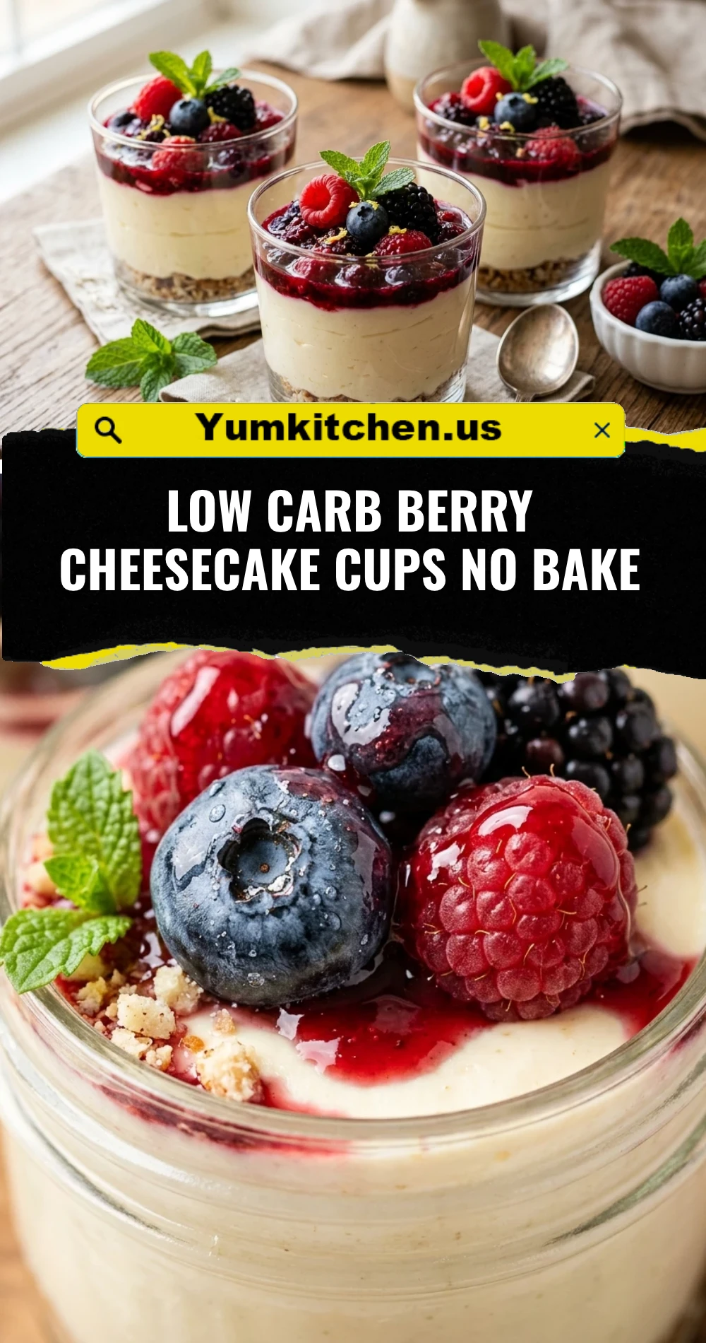 Low Carb Berry Cheesecake Cups No Bake