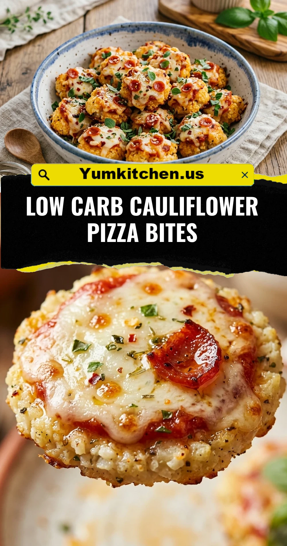 Low Carb Cauliflower Pizza Bites