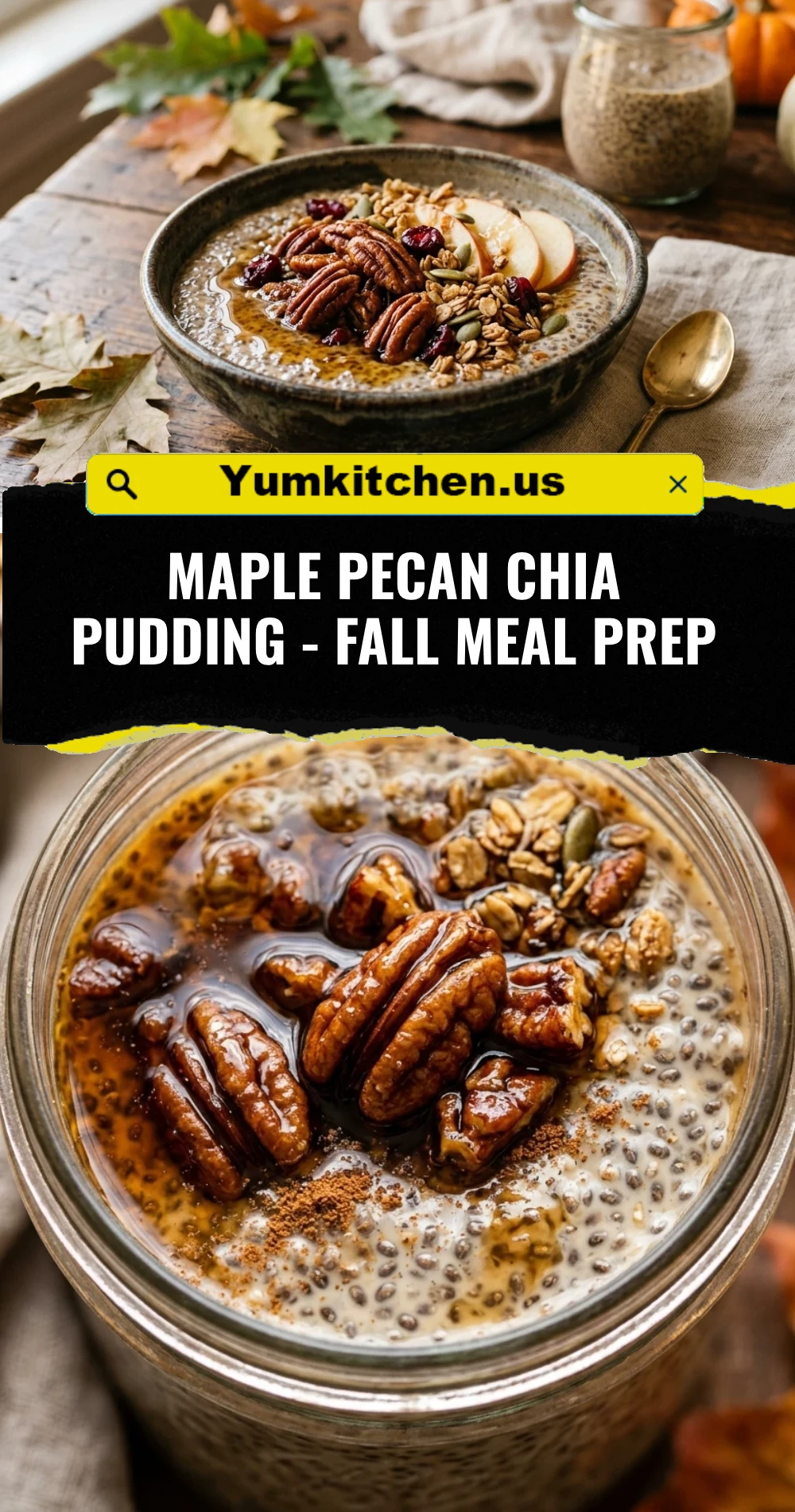 Maple Pecan Chia Pudding - Fall Meal Prep
