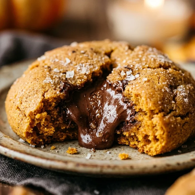 Nutella Stuffed Pumpkin Cookies - Halloween Cookies