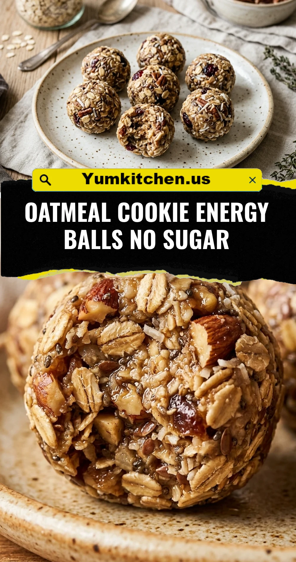Oatmeal Cookie Energy Balls No Sugar