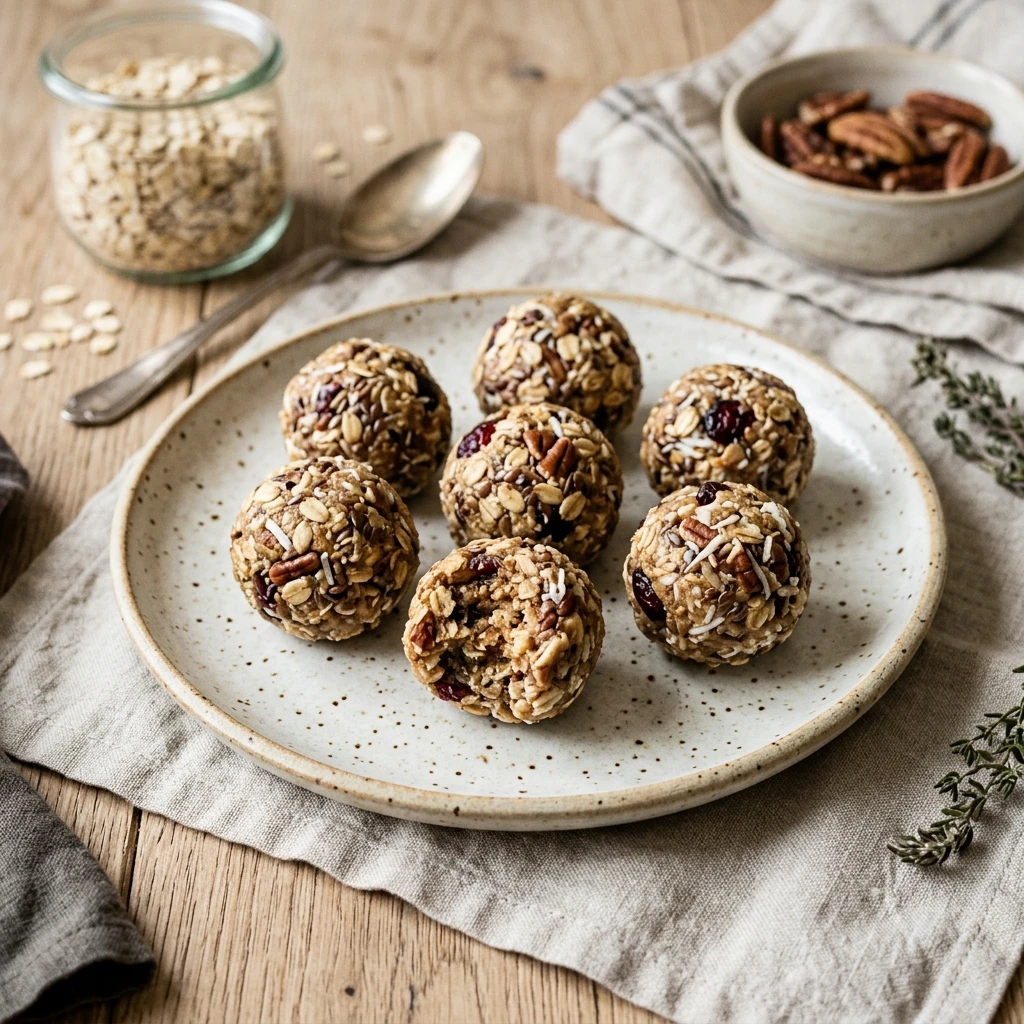 Oatmeal Cookie Energy Balls No Sugar