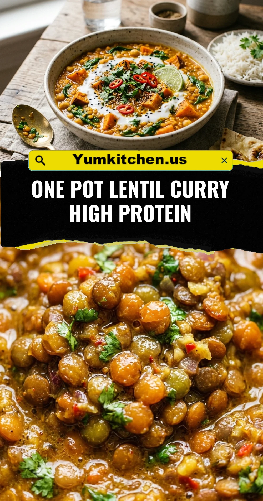 One Pot Lentil Curry High Protein