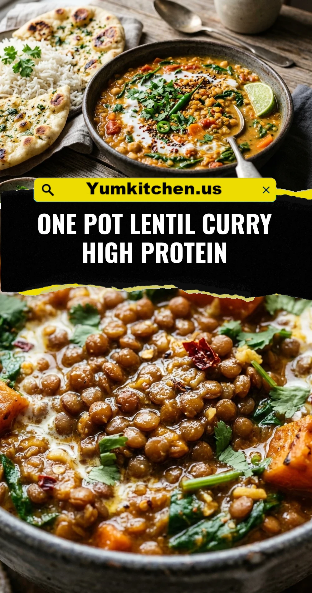 One Pot Lentil Curry High Protein