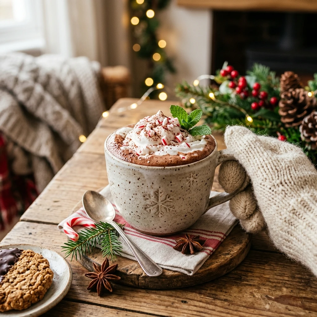 Peppermint Hot Chocolate - Christmas Drinks Healthy