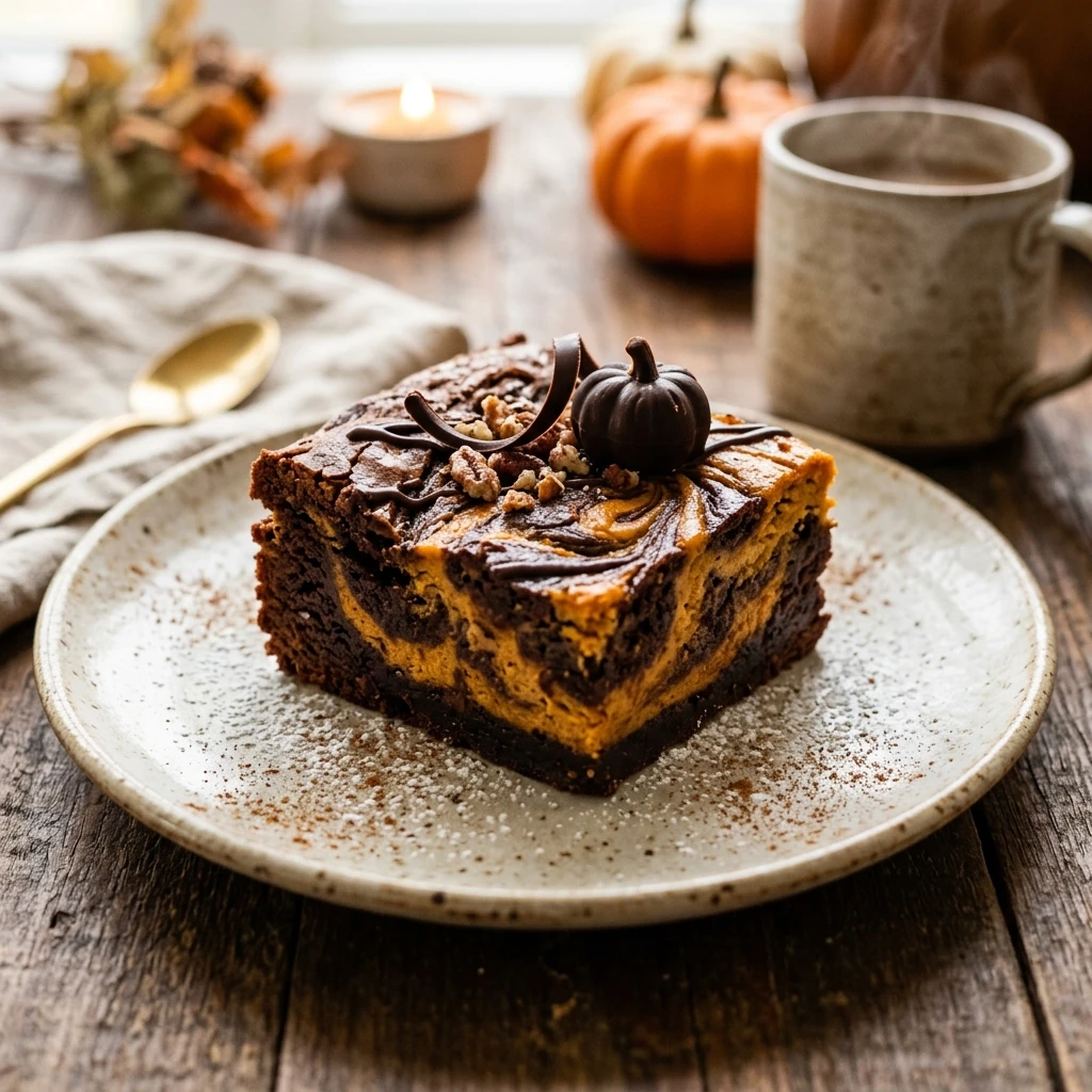 Pumpkin Cheesecake Brownies - Halloween Dessert Ideas