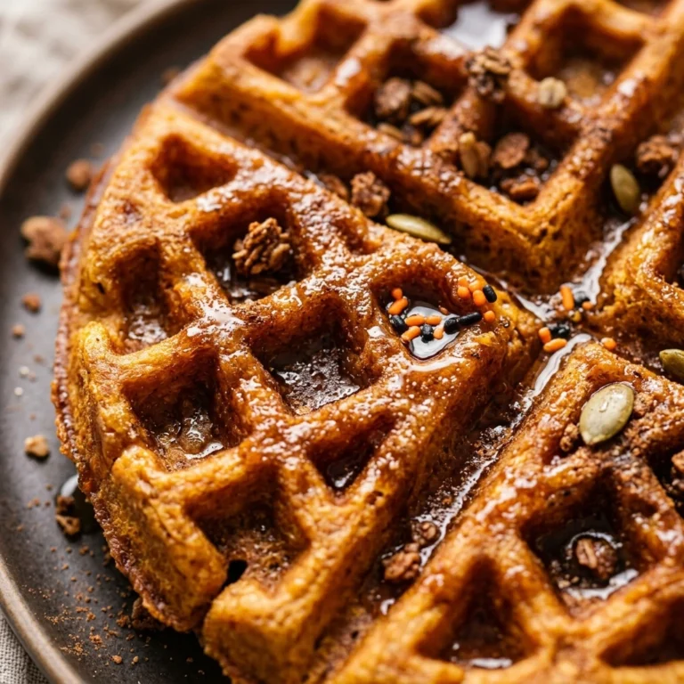 Pumpkin Spice Protein Waffles - Healthy Halloween Breakfast