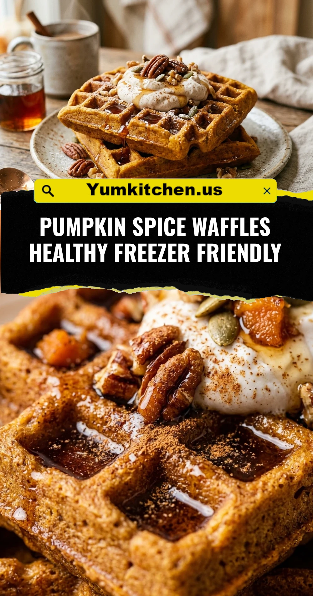 Pumpkin Spice Waffles Healthy Freezer Friendly