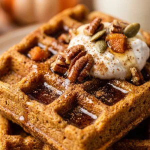 Pumpkin Spice Waffles Healthy Freezer Friendly