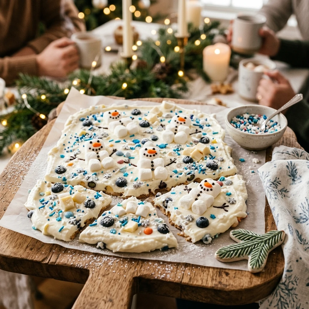 Snowman Yogurt Bark - Winter Party Food