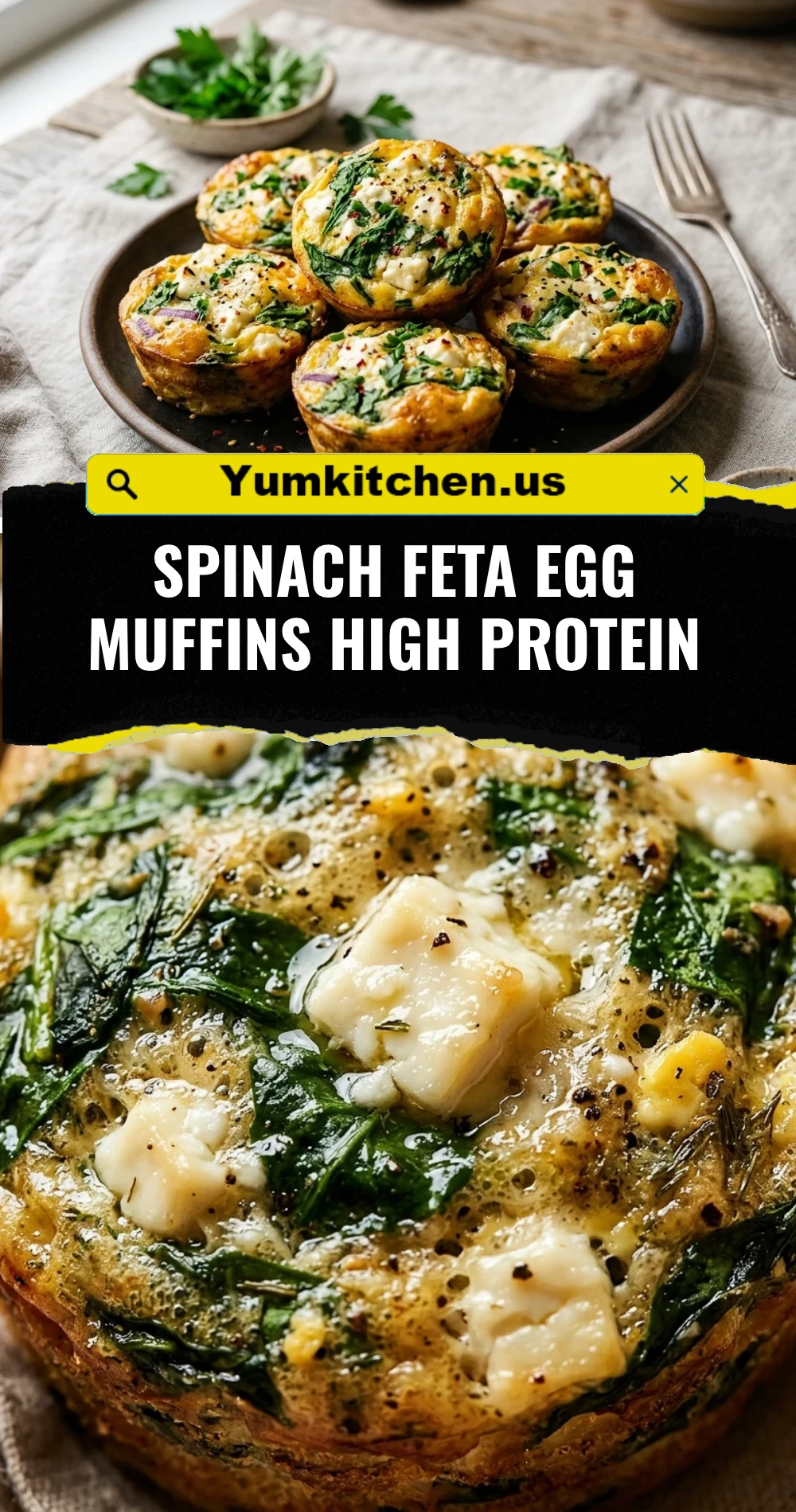 Spinach Feta Egg Muffins High Protein