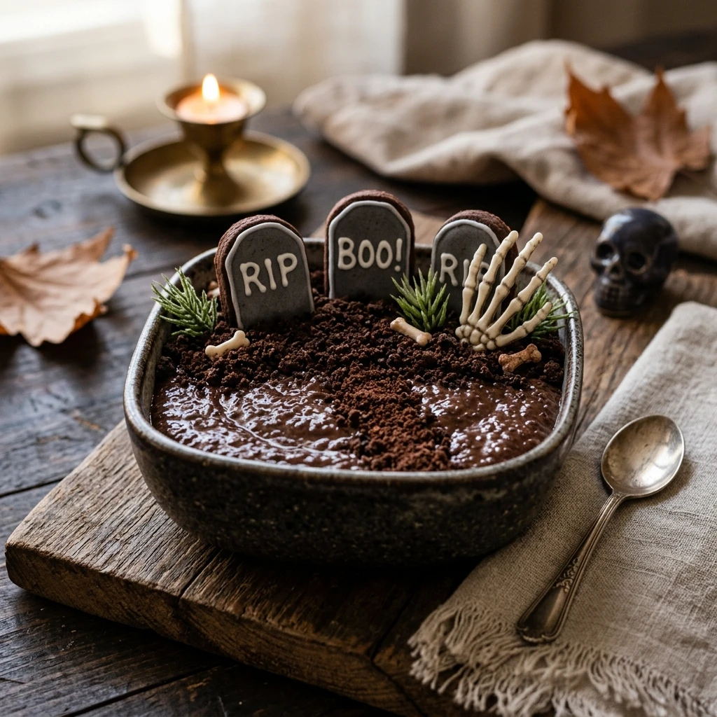 Spooky Desserts - Graveyard Chocolate Chia Pudding