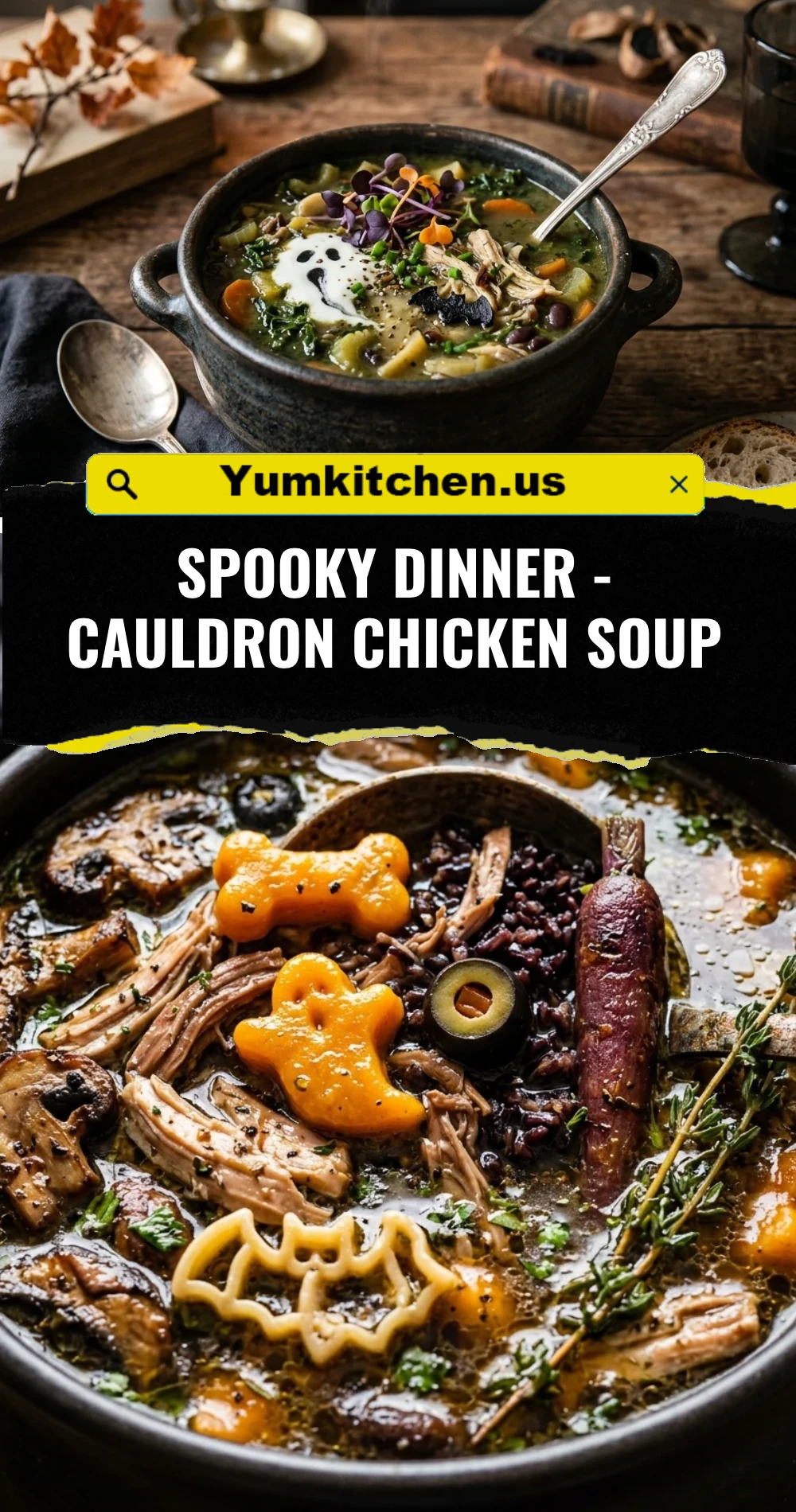 Spooky Dinner - Cauldron Chicken Soup