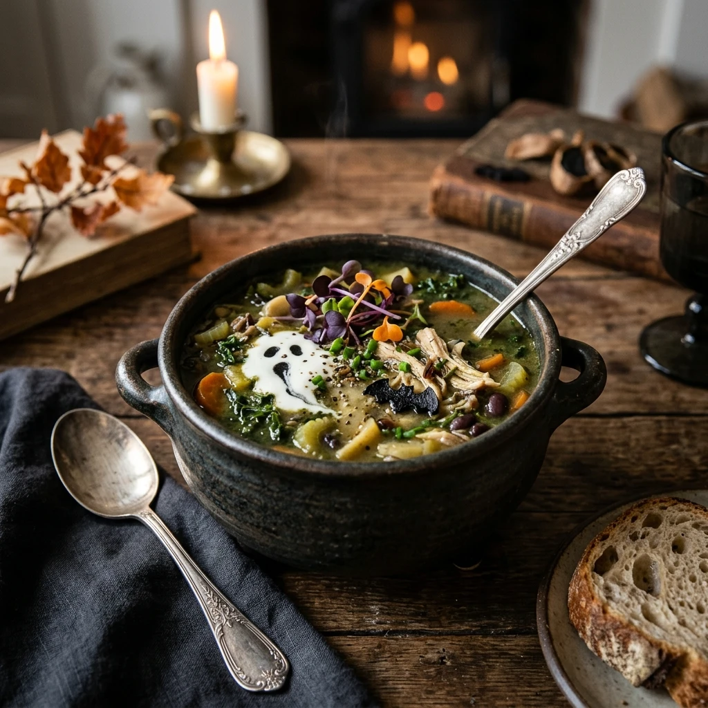 Spooky Dinner - Cauldron Chicken Soup