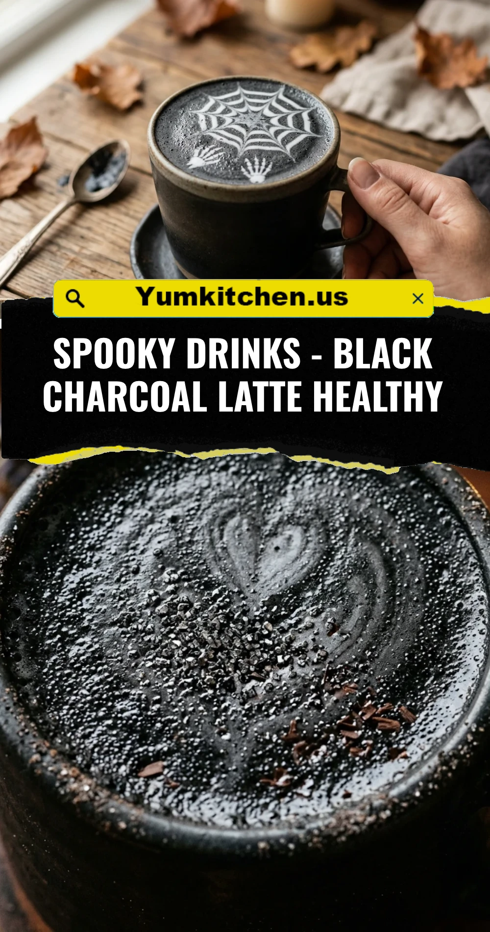 Spooky Drinks - Black Charcoal Latte Healthy