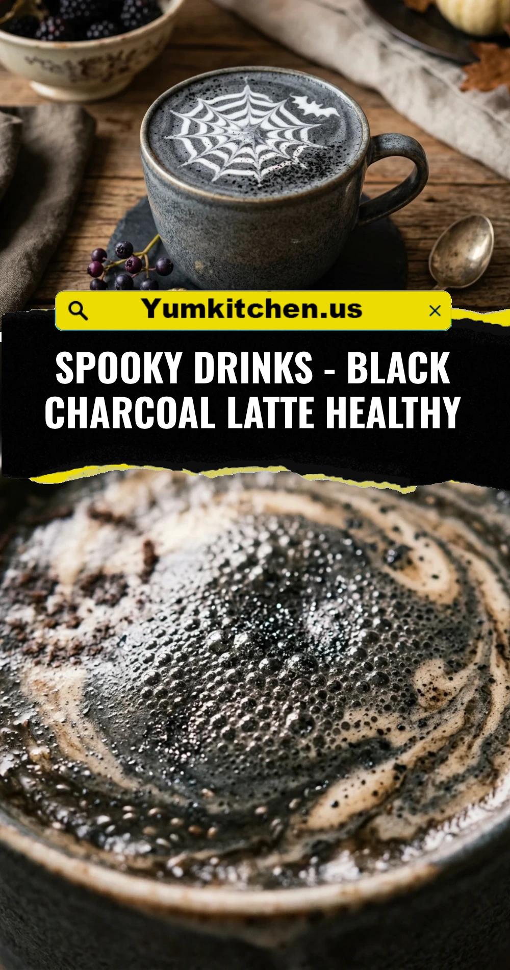 Spooky Drinks - Black Charcoal Latte Healthy