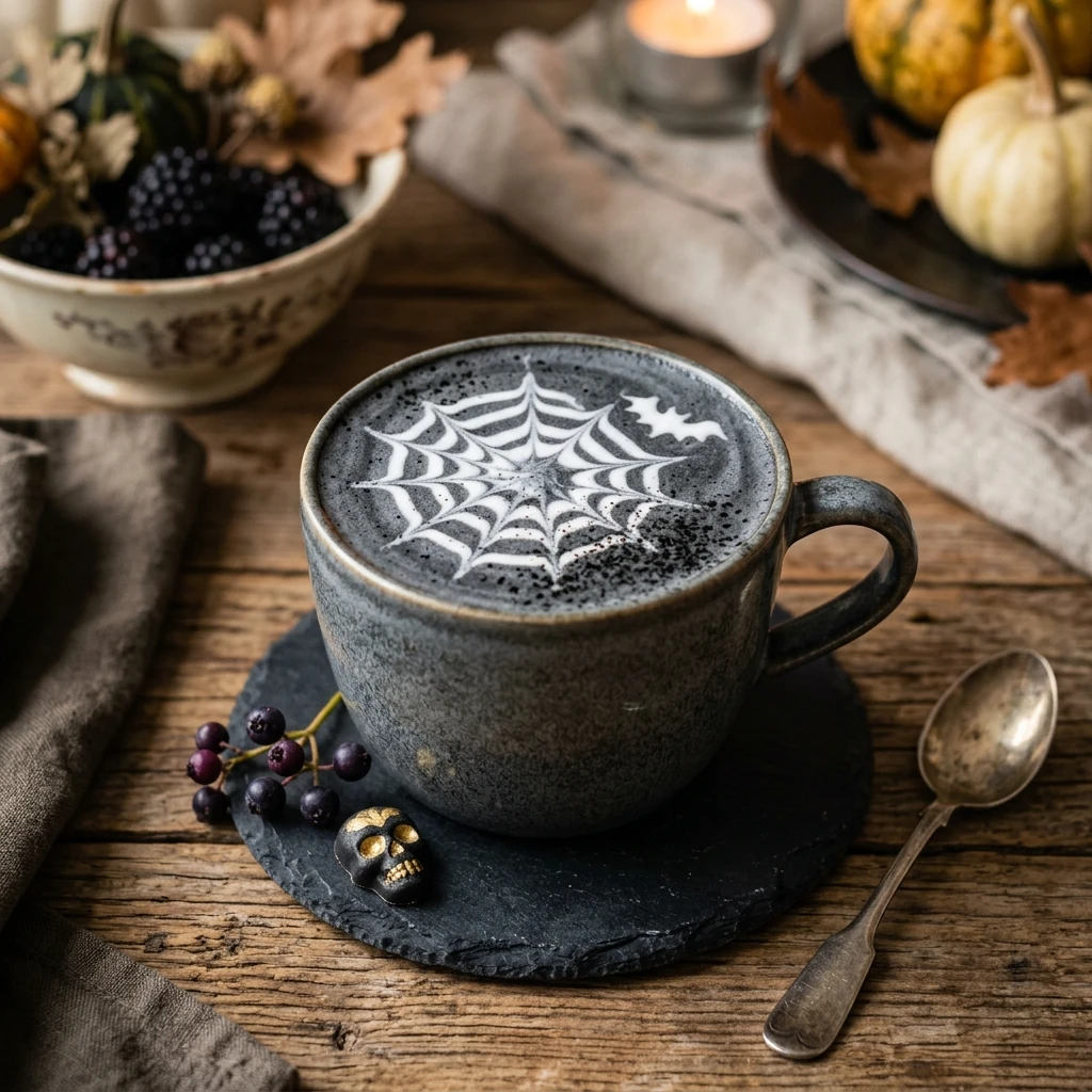 Spooky Drinks - Black Charcoal Latte Healthy