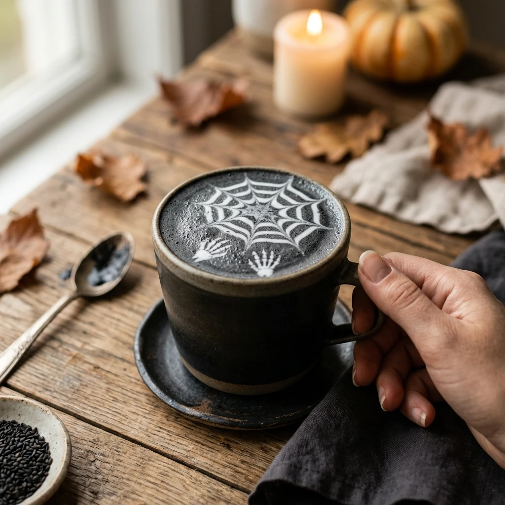 Spooky Drinks - Black Charcoal Latte Healthy