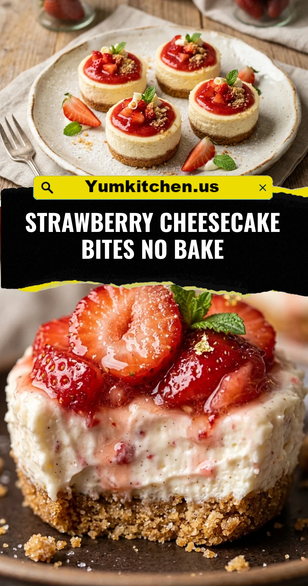 Strawberry Cheesecake Bites No Bake