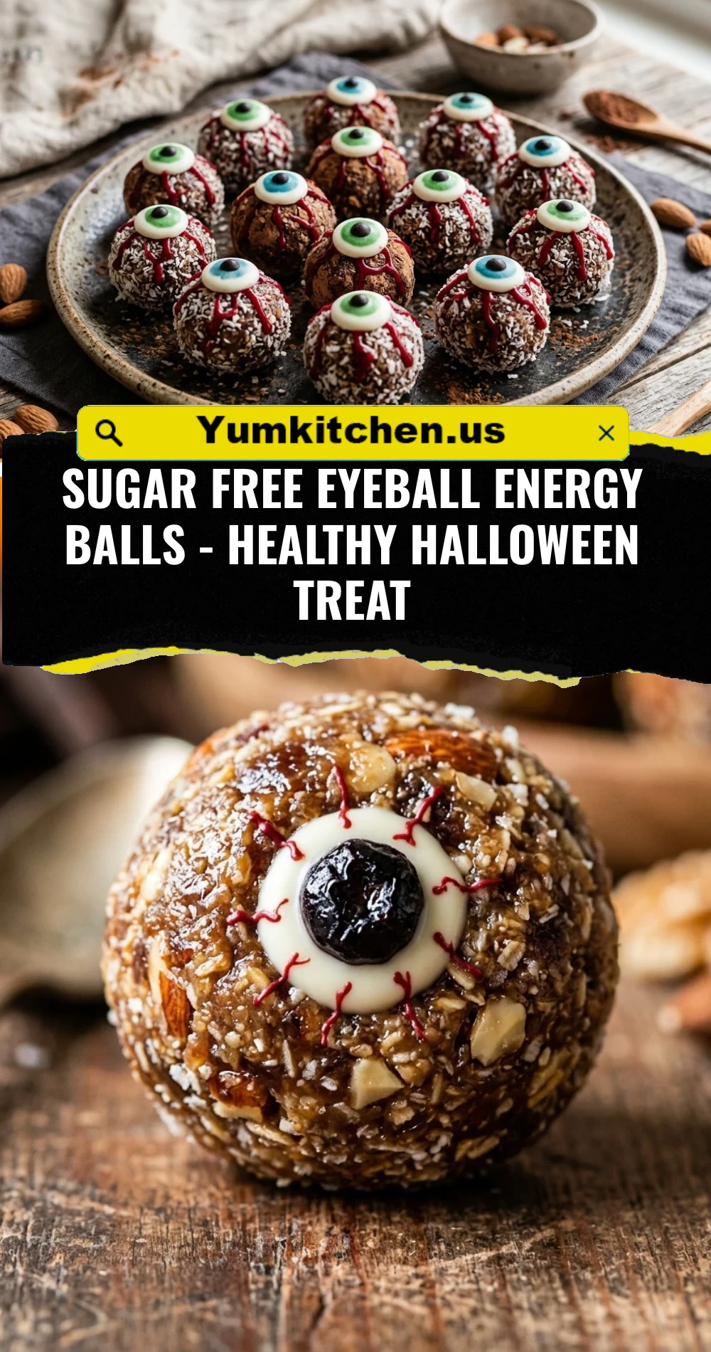 Sugar Free Eyeball Energy Balls - Healthy Halloween Treat