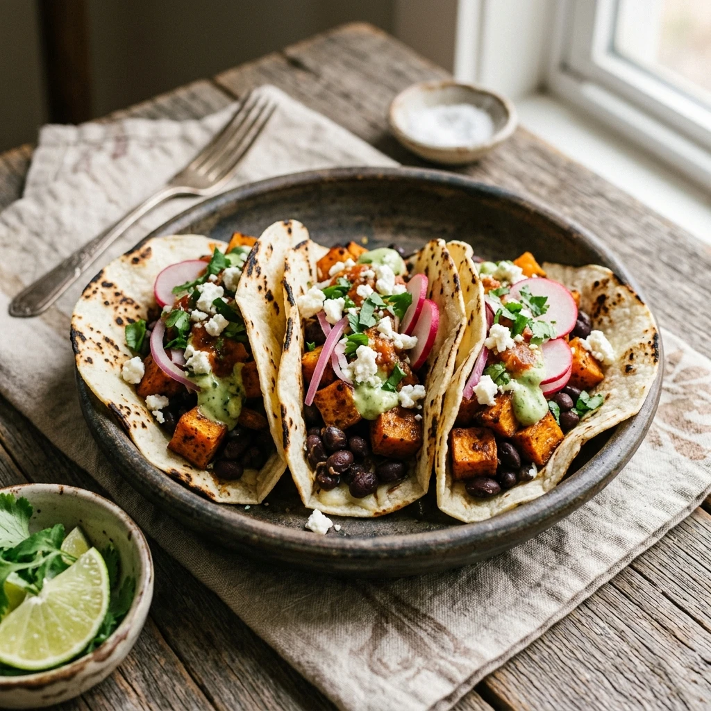Sweet Potato Black Bean Tacos Healthy