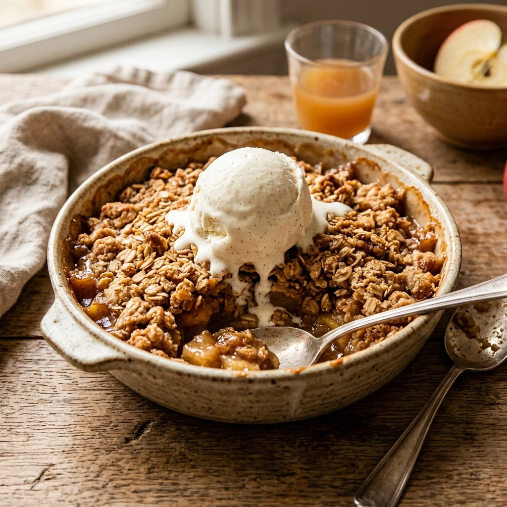 The Easiest Apple Oat Crumble