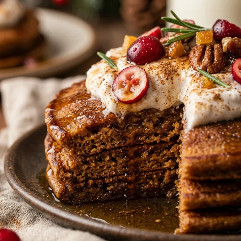 Vegan Gingerbread Pancakes - Healthy Christmas Breakfast