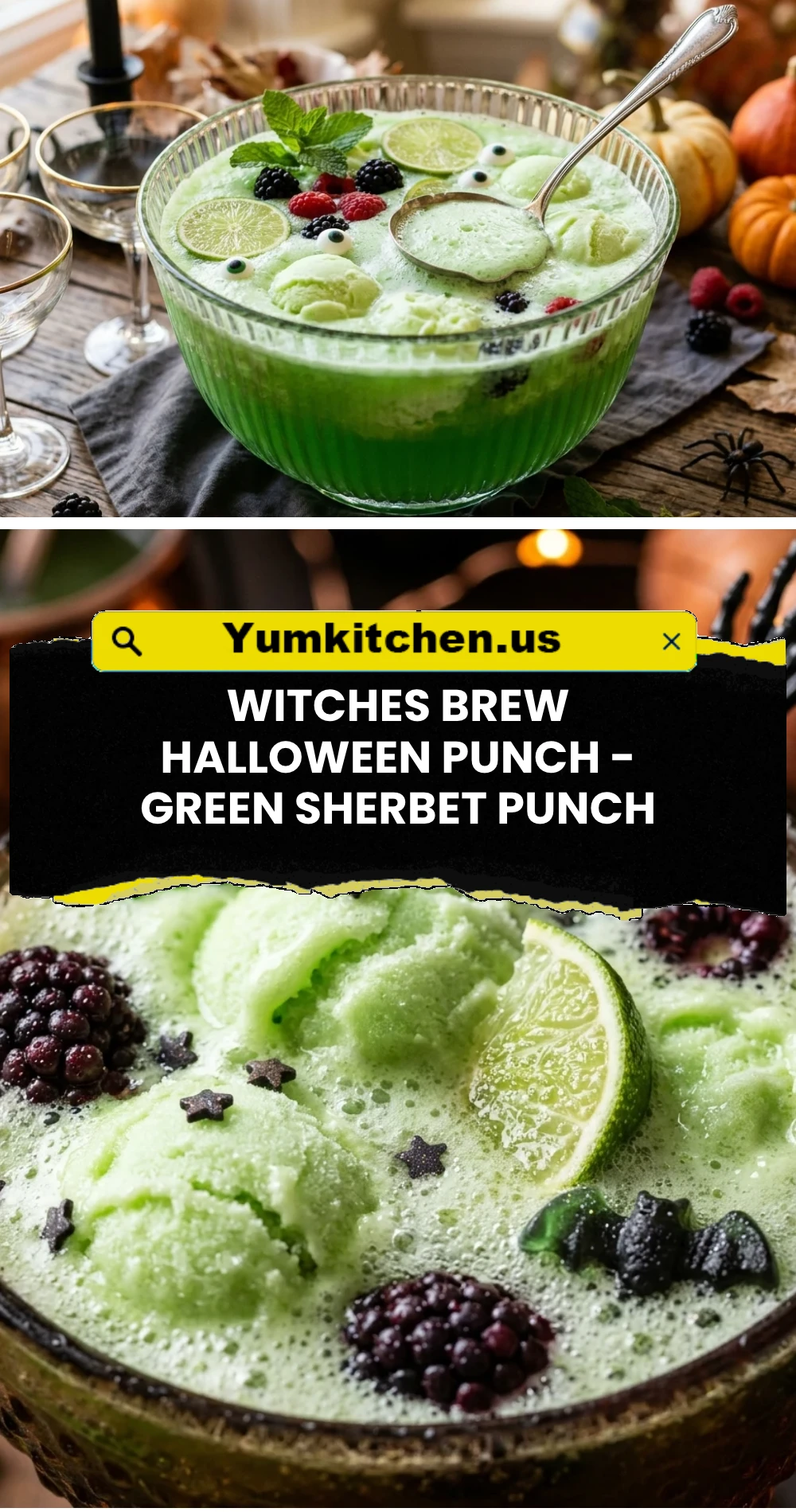 Witches Brew Halloween Punch - Green Sherbet Punch