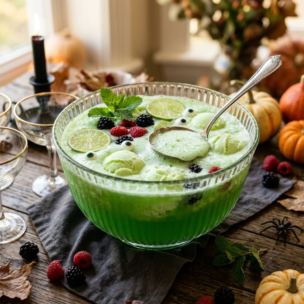 Witches Brew Halloween Punch - Green Sherbet Punch