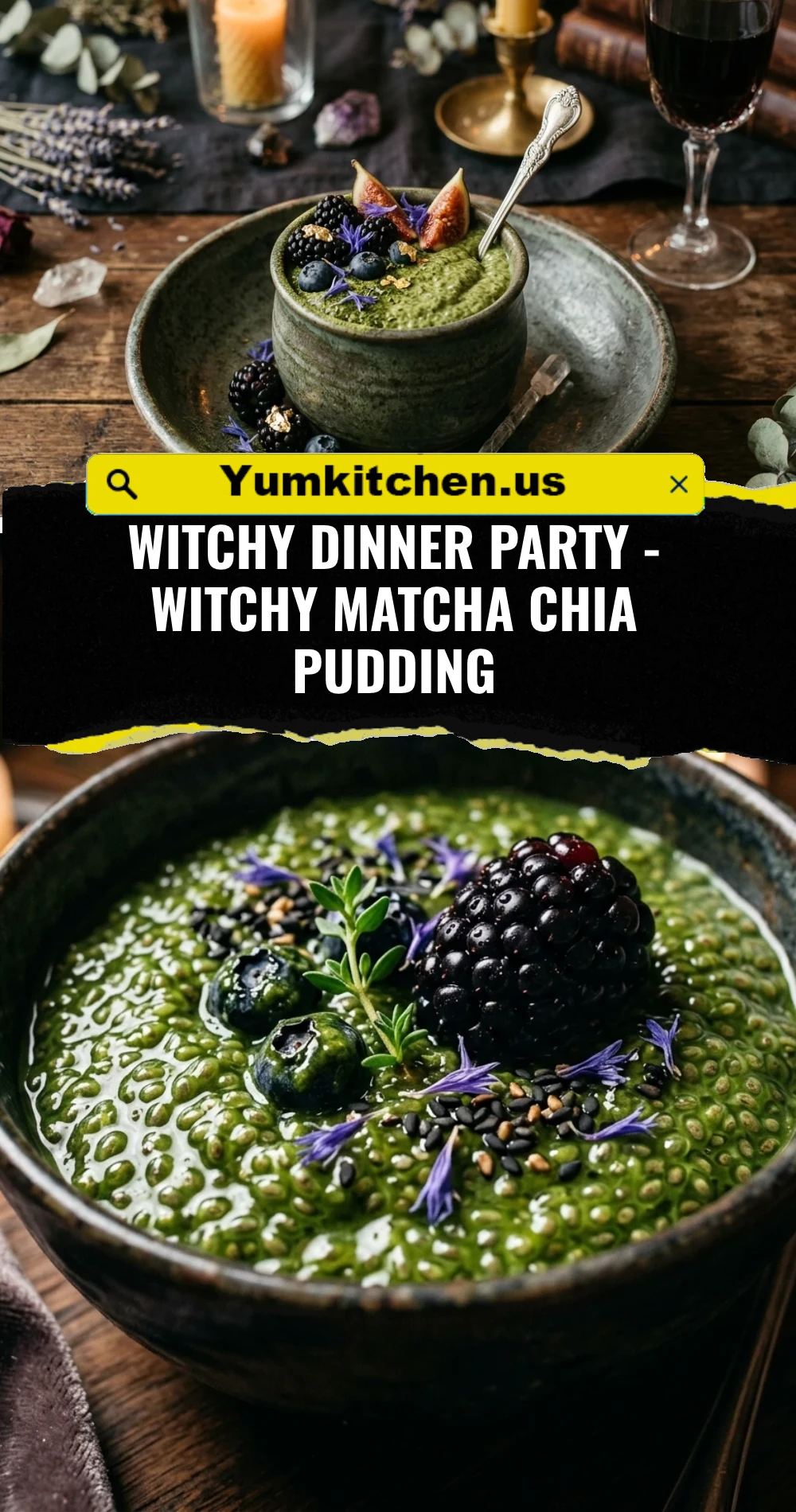 Witchy Dinner Party - Witchy Matcha Chia Pudding