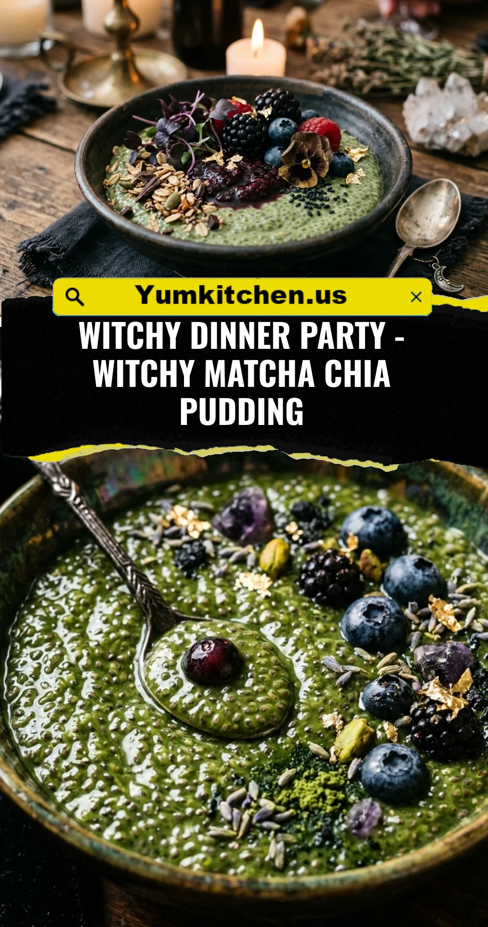 Witchy Dinner Party - Witchy Matcha Chia Pudding