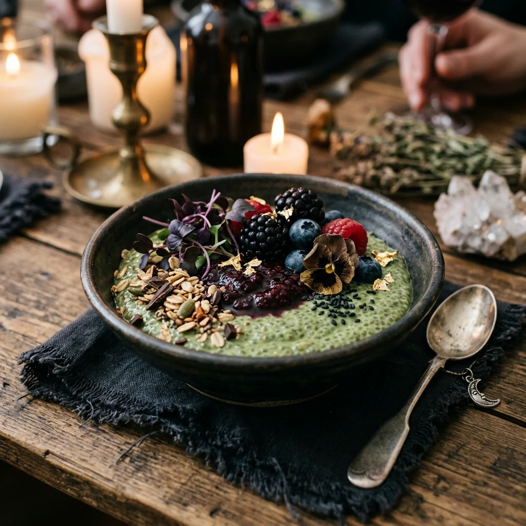Witchy Dinner Party - Witchy Matcha Chia Pudding