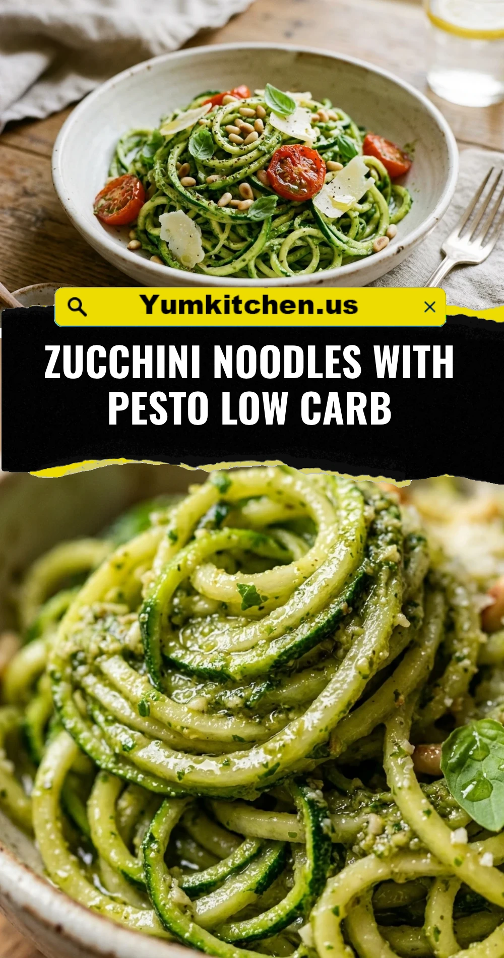 Zucchini Noodles With Pesto Low Carb