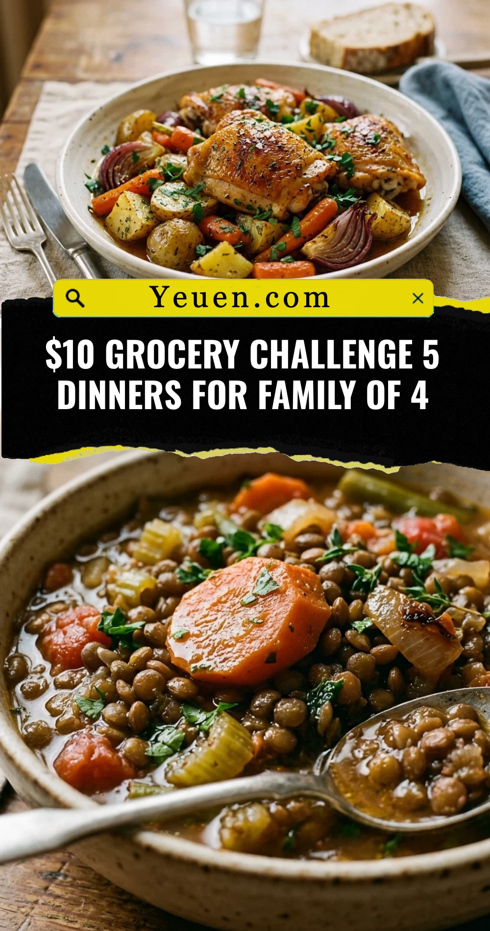 $10 Grocery Challenge 5 Dinners For Family Of 4