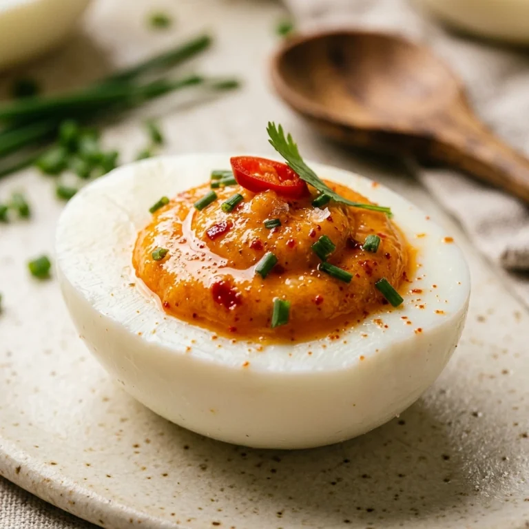 10-Min Sriracha Deviled Eggs Spicy