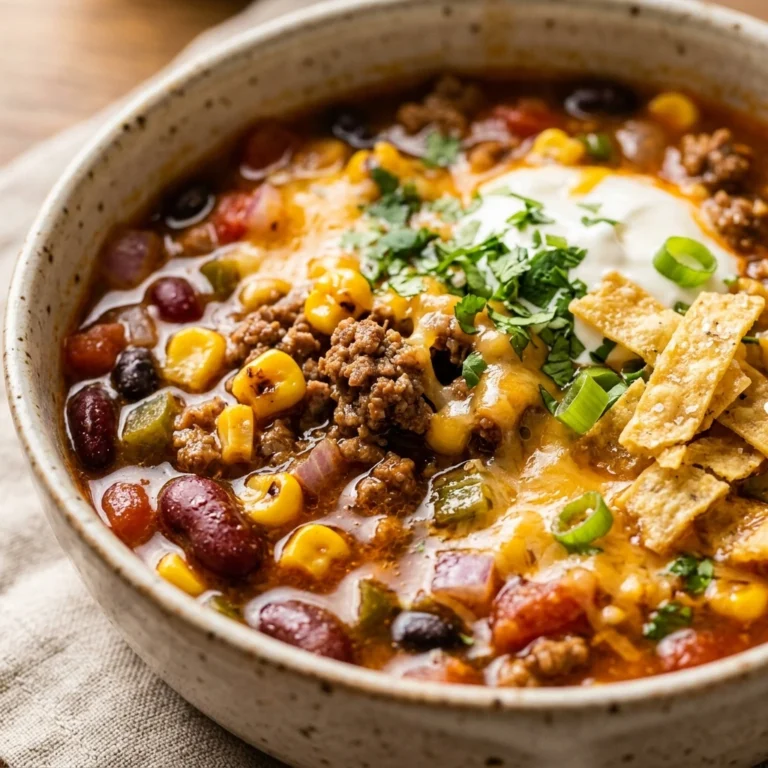 $10 Taco Soup With Ground Beef Feeds 8 People
