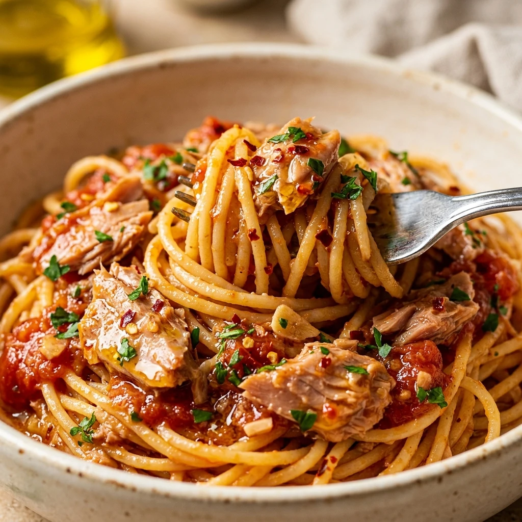 15 Min Spicy Tuna Pasta (30g Protein)