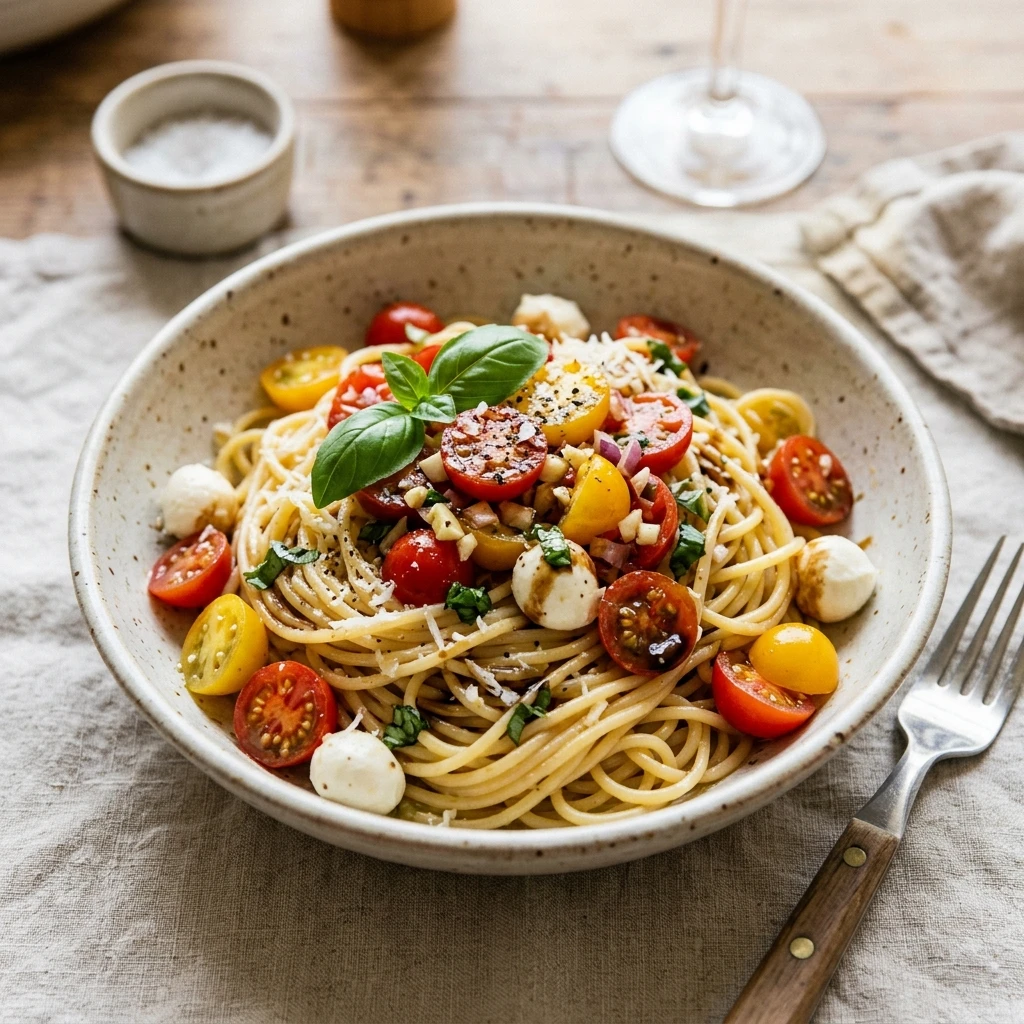 15 Minute Summer Bruschetta Pasta