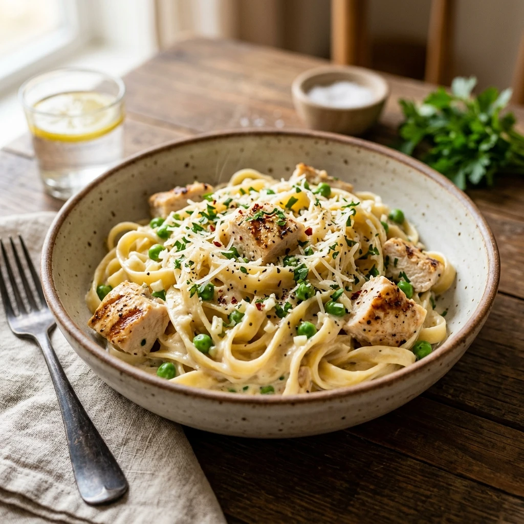 20 Minute One Pot Chicken Alfredo Pasta Easy