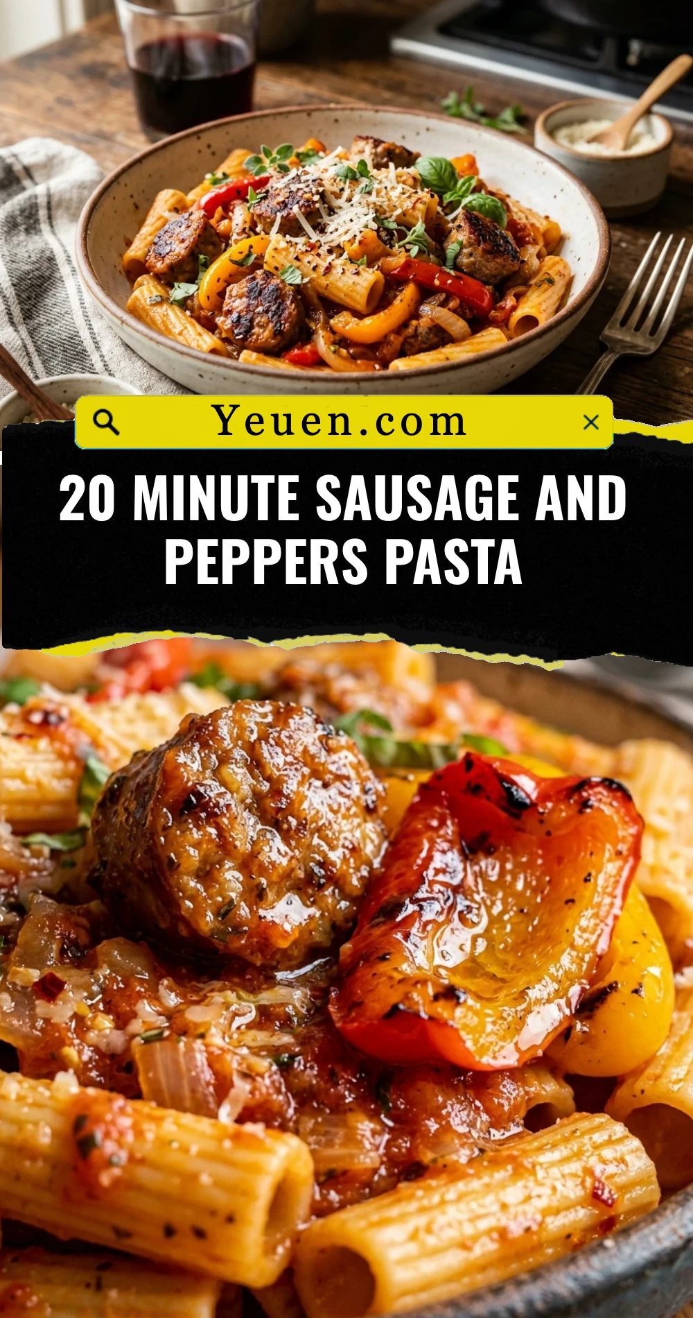 20 Minute Sausage and Peppers Pasta