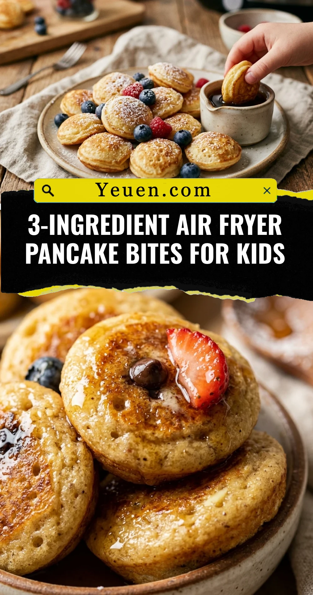 3-Ingredient Air Fryer Pancake Bites For Kids
