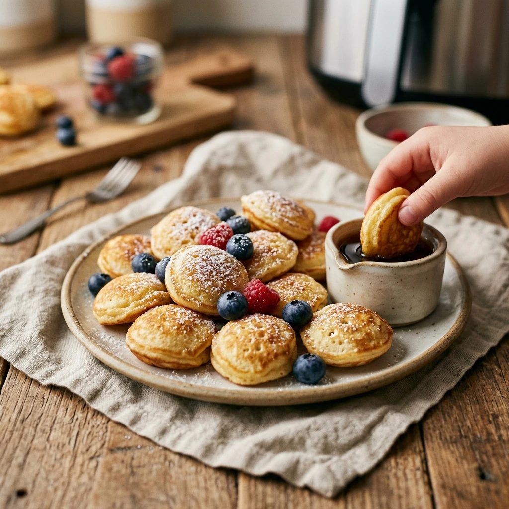 3-Ingredient Air Fryer Pancake Bites For Kids