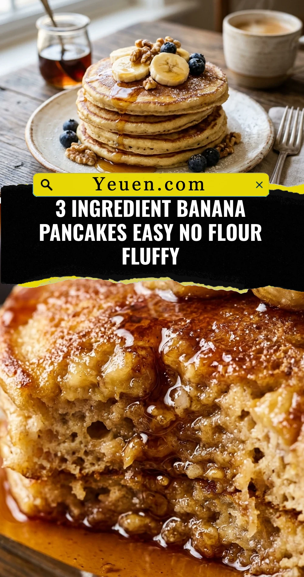 3 Ingredient Banana Pancakes Easy No Flour Fluffy